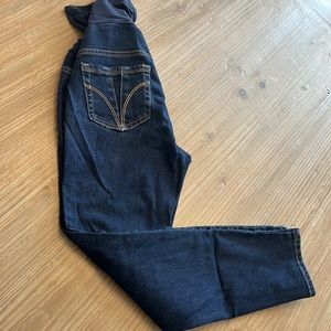 Indigo, blue maternity jeans with belly band